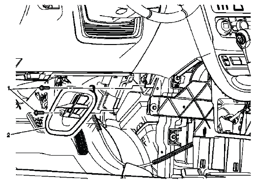 Left side floor air outlet duct location in HVAC system