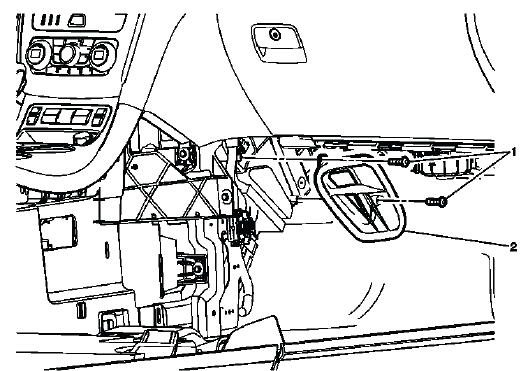 Right side floor air outlet duct location for HVAC lower airflow