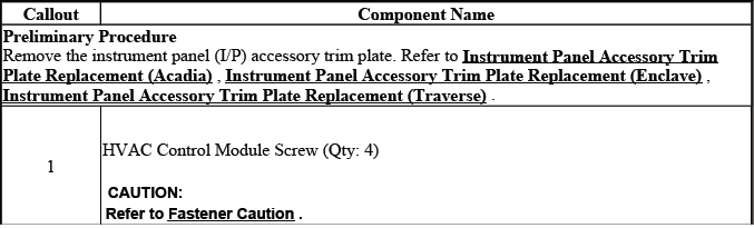 Automatic climate control module removal and installation reference