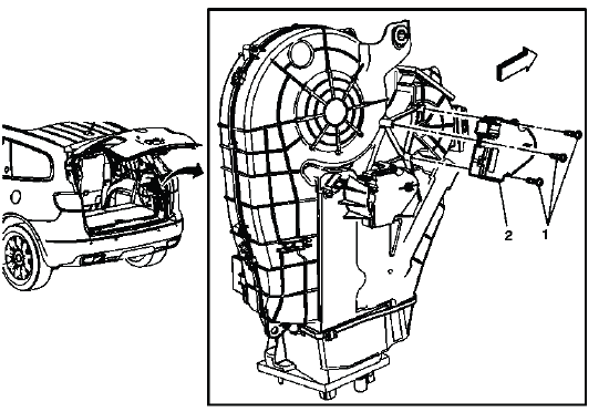 Buick Enclave auxiliary mode valve actuator location