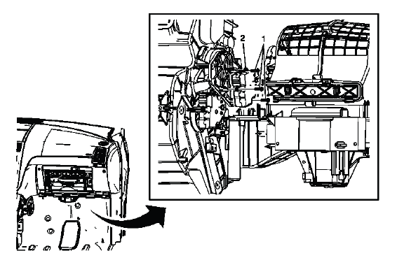 Buick Enclave mode valve actuator identification for manual HVAC
