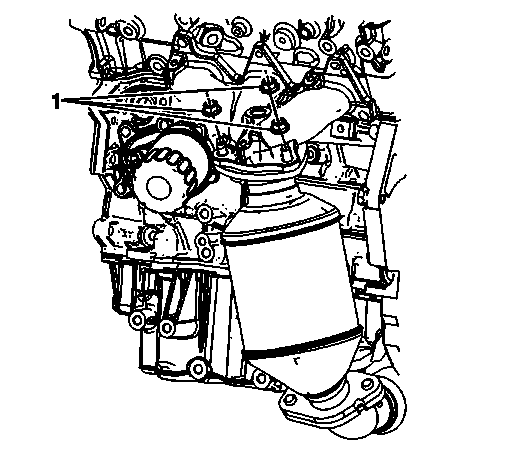 Buick Enclave left catalytic converter bolt locations