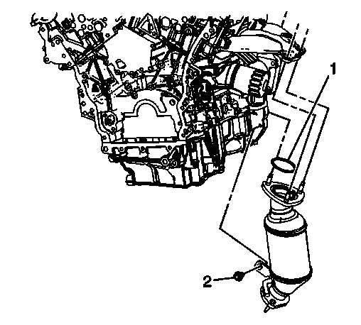 Catalytic converter brace bolt identification for left side service
