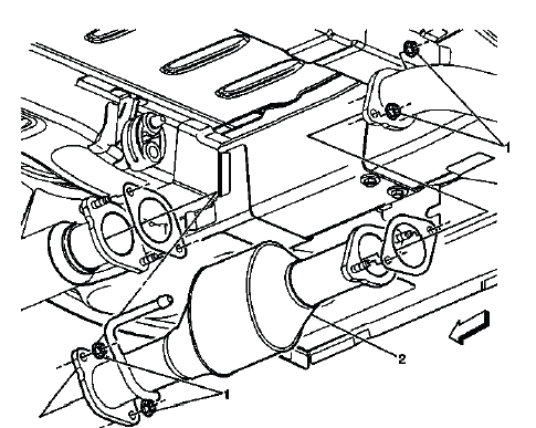 Three-way catalytic converter view with LLT engine application