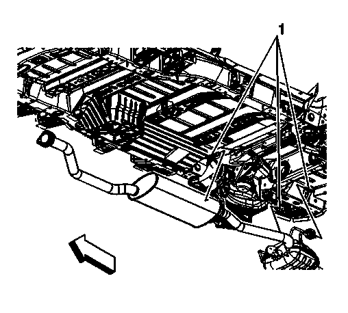 Buick Enclave exhaust underbody hanger locations for muffler removal