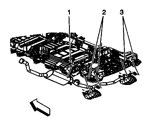 Buick Enclave exhaust underbody hangers for NEA NED or N10 muffler assembly