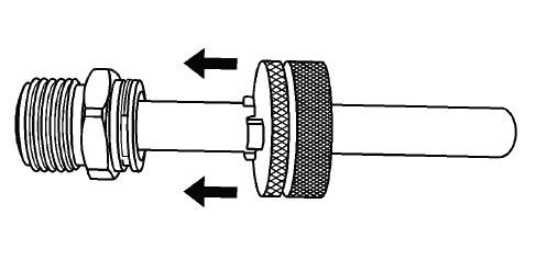 Sliding quick release tool toward transmission cooler pipe fitting