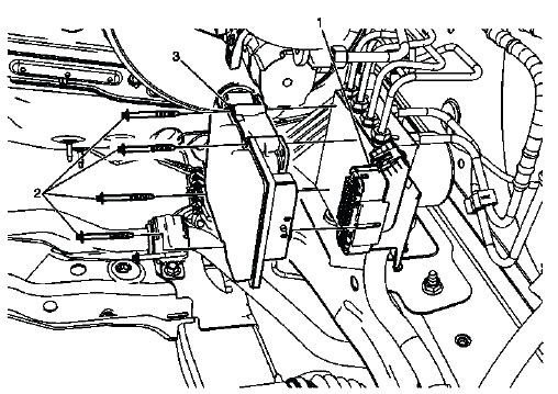 Buick Enclave electronic brake control module location for ABS service
