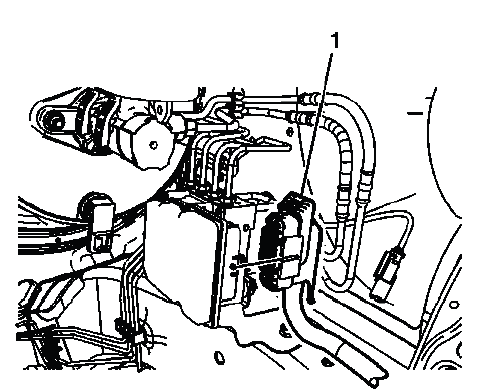 Buick Enclave EBCM electrical connector location during brake modulator service