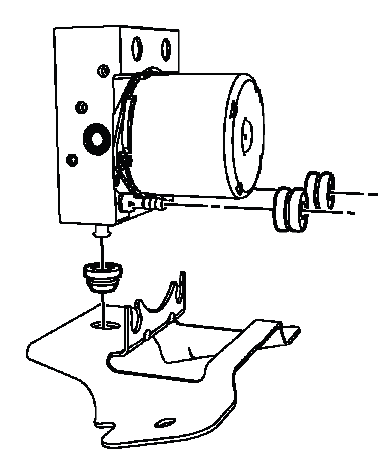BPMV insulators positioned in brake pressure modulator bracket