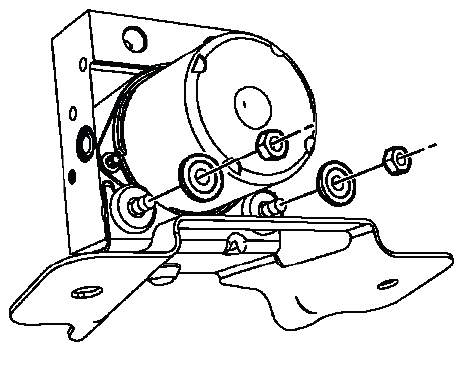 BPMV insulator nuts and washers on ABS modulator bracket