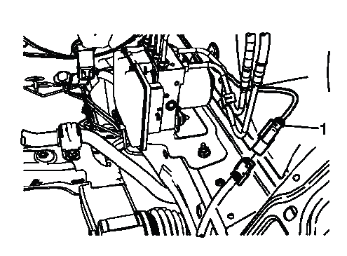 Buick Enclave front wheel speed sensor electrical connector location