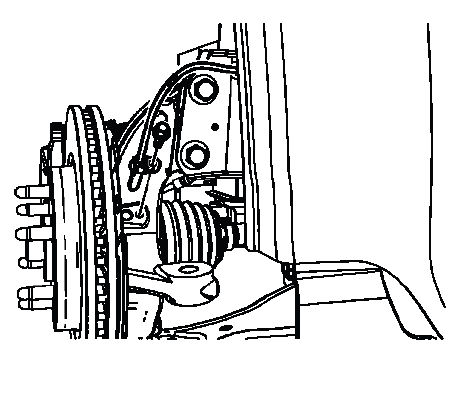 Front wheel speed sensor retaining bolt at steering knuckle