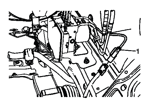 Buick Enclave front wheel speed sensor electrical connector secured in place