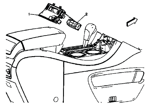 Buick Enclave front floor console accessory switch assembly for traction control