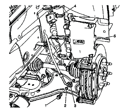 Buick Enclave front brake caliper location and replacement view