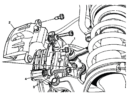 Buick Enclave rear disc brake hardware guide pin and boot view