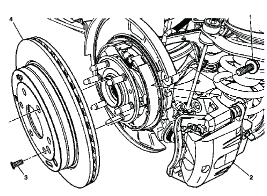 Buick Enclave rear brake rotor identification and replacement view