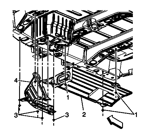 Exhaust muffler heat shield and front heat shield locations