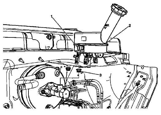 Buick Enclave master cylinder reservoir identification for hydraulic brake service