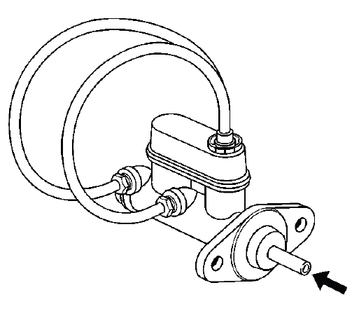 Buick Enclave master cylinder bench bleeding with transparent hoses routed into reservoir