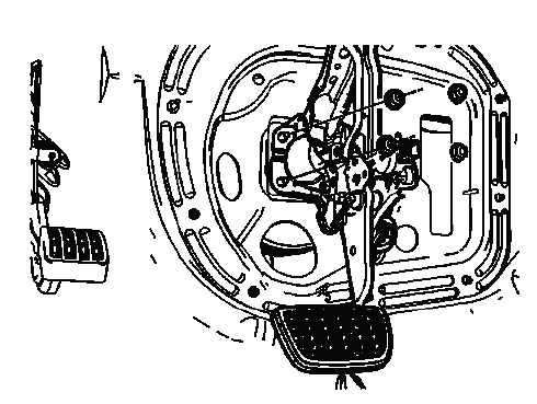 Brake pedal assembly positioned at dash panel with vacuum booster mounting points