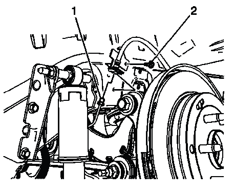 Rear brake hose bracket bolt and brake pipe fitting service location