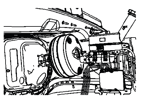 Vacuum brake booster aligned with dash panel mounting studs for installation