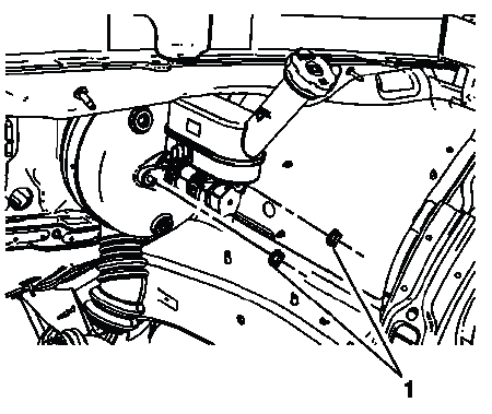 Buick Enclave power brake booster check valve and vacuum hose assembly removal view