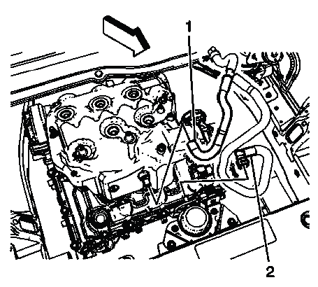 Buick Enclave vacuum brake booster hose quick-connect fitting at intake manifold port