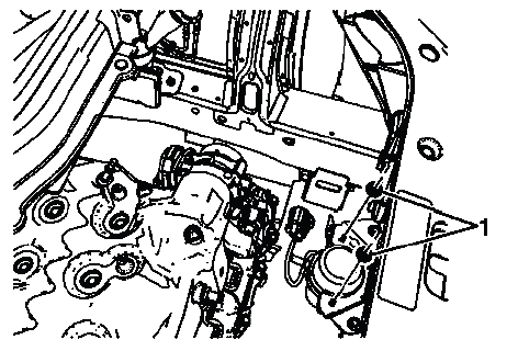 Power brake booster auxiliary pump mounting nuts and bracket service view