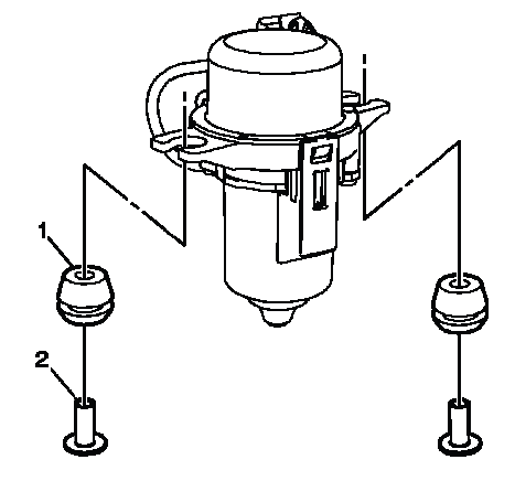 Buick Enclave power brake booster auxiliary pump insulators and sleeves identification
