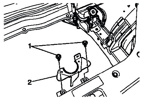 Power brake booster auxiliary pump bracket and mounting bolts removal view