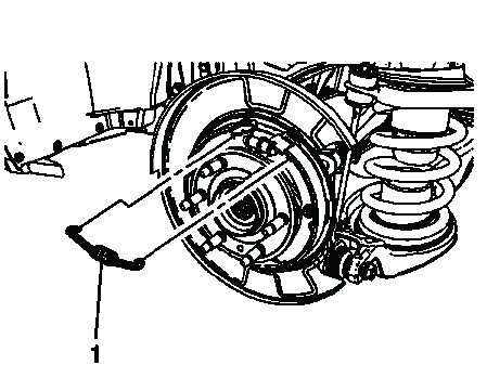 Buick Enclave upper park brake shoe retainer spring location