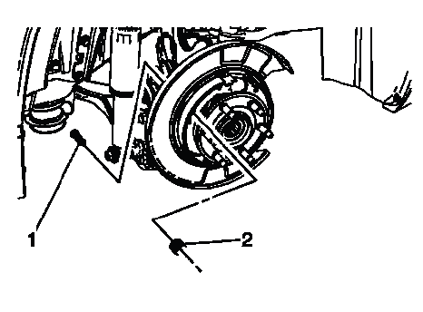 Front parking brake shoe hold down spring cup and pin