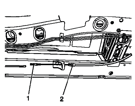 Front park brake cable seated in body bracket