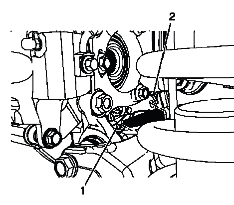 Buick Enclave rear park brake cable eyelet at actuator