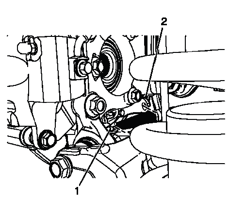 Rear parking brake cable eyelet installation at actuator