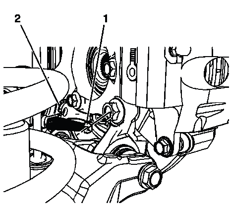 Right rear park brake cable eyelet and cable bracket location