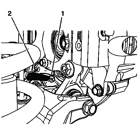 Buick Enclave right rear park brake cable eyelet and bracket position