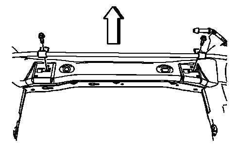 Park brake cable bracket bolts installed above rear suspension module