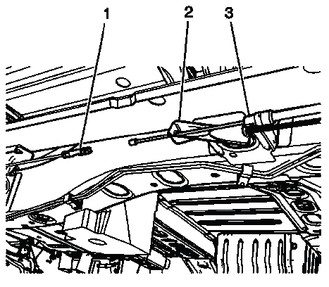 Buick Enclave park brake cable and equalizer connection