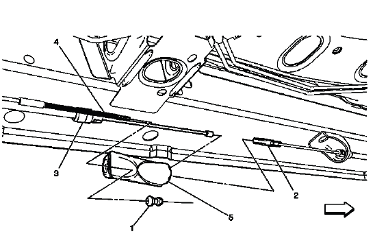 Parking brake cable equalizer location under vehicle