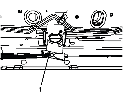 Park brake cable locknut final adjustment at equalizer