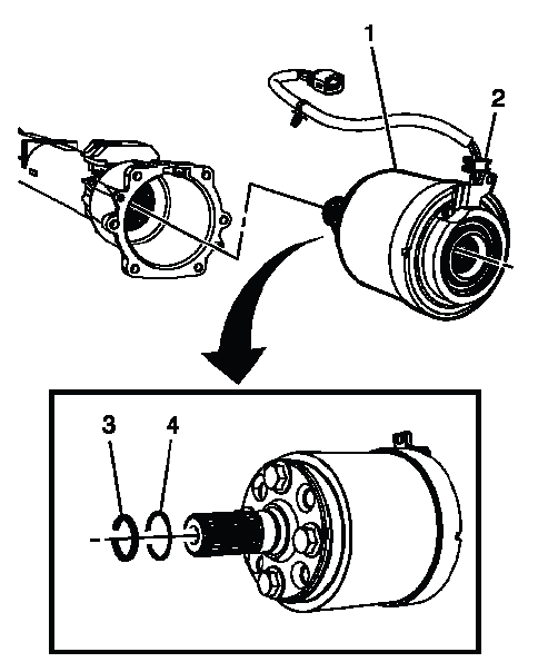 Buick Enclave clutch drum retaining clip and weather seal location