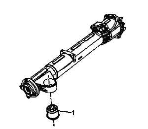 Front differential carrier bushing location on rear drive axle assembly