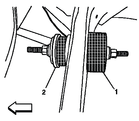J-45725 bushing replacer tools aligned on frame bushing