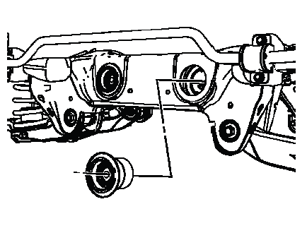 Rear differential carrier bushing removed from frame