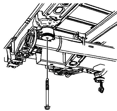 Torque tube mounting bolt installed at rear drive axle assembly