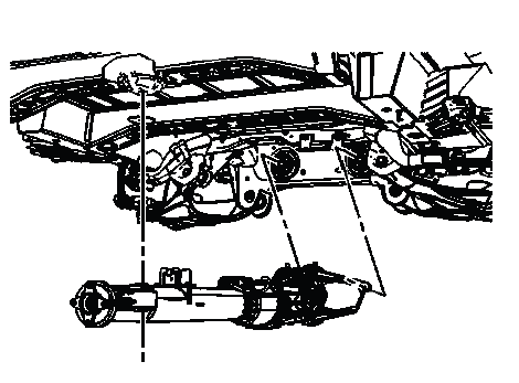Rear differential assembly positioned for installation